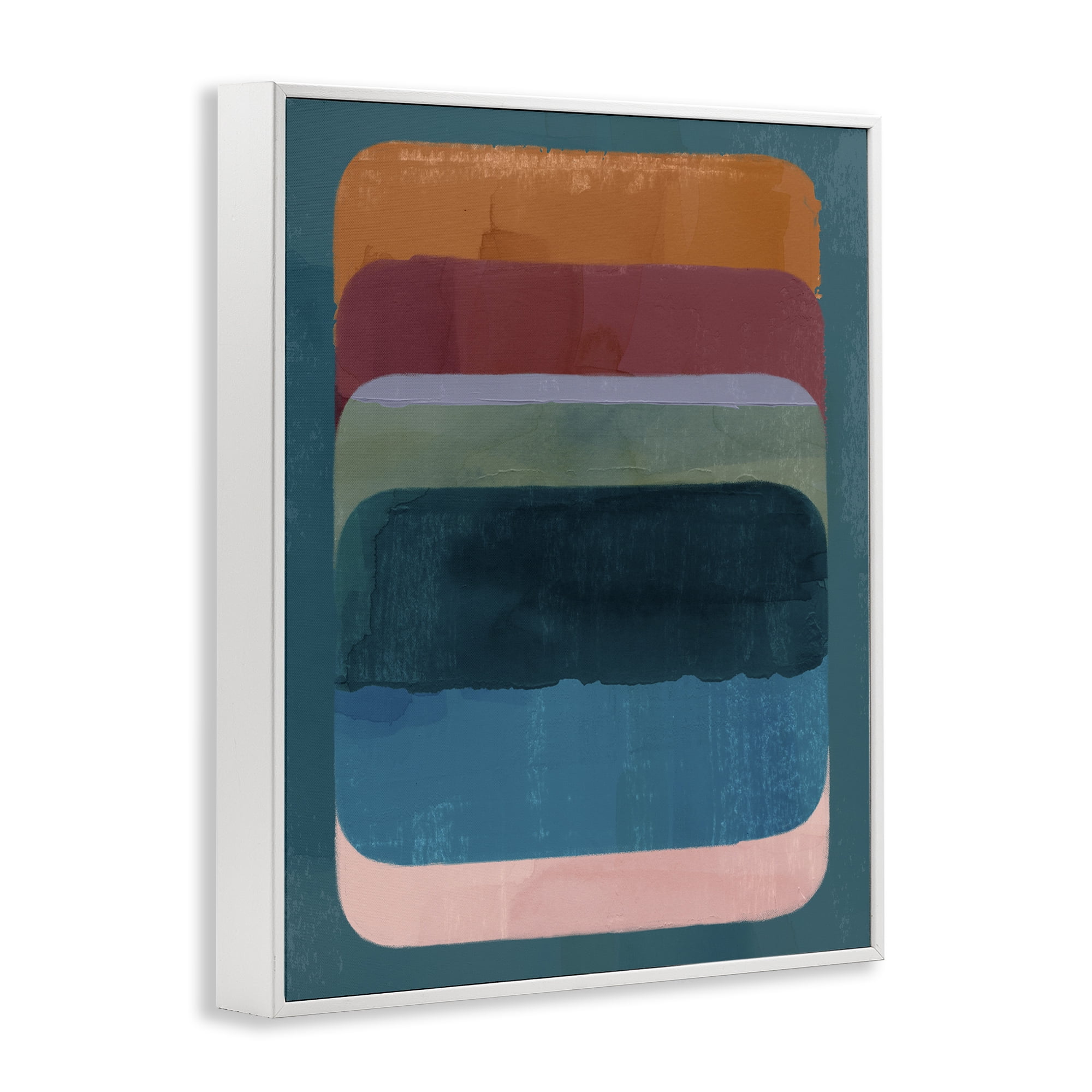 Stupell Industries Rustic Inspired Ombre Pattern Abstract Painting White Framed Art Print Wall Art, 11 x 14