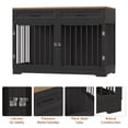 thumbnail image 3 of Homfa Dog Crate Furniture with 2 Drawers, 47.2 in Wooden Indoor Dog Cage Table with Divider, Black, 3 of 7