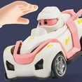 thumbnail image 6 of Cartoon Toy Cars for Toddlers 1 2 3 Year Old, Fun Press Car Toys, Christmas Birthday Gifts for Kids Boys Girls, White, 6 of 7