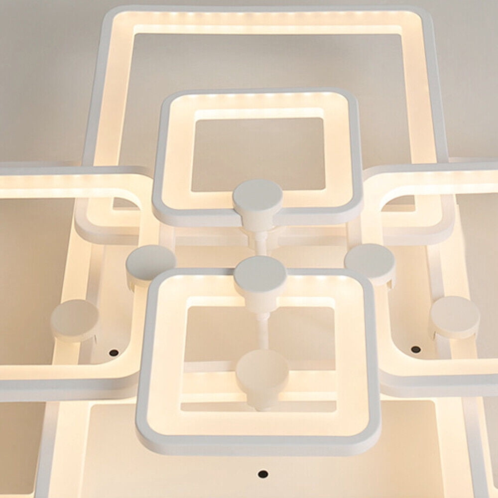 Modern LED Ceiling Light Square Acrylic Ceiling Lamp Bedroom Living Room Lighting Modern Ceiling Light Dimmable Pendant Fixture Lamp Dining Room LED Chandelier Square Acrylic Ceiling Light Home Lamp