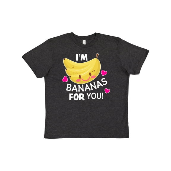 Inktastic I'm a Bananas for You with Cute Banana and Hearts Youth T-Shirt