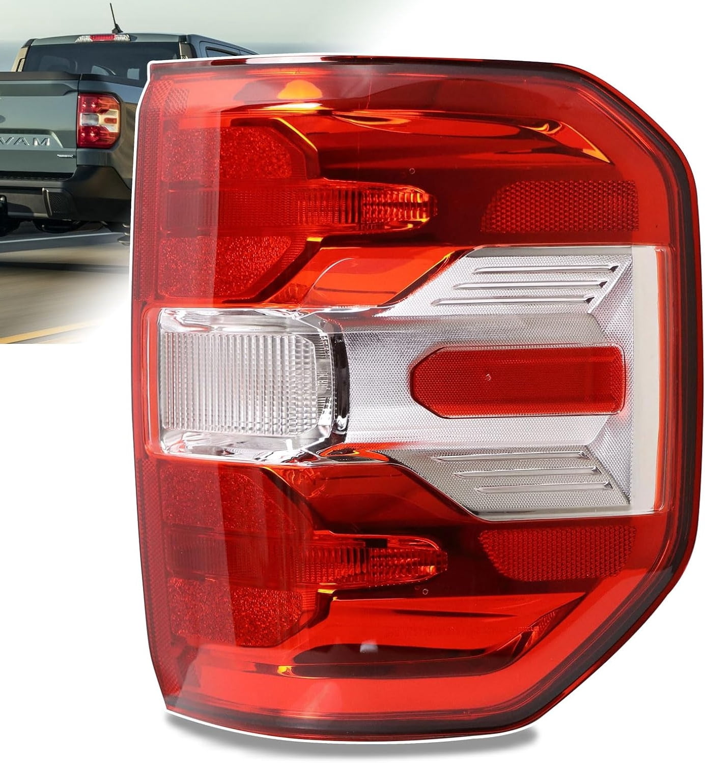 Passenger Tail Light Housing Fits For 2022-2024 FORD MAVERICK  /MAVERICK HYBRID ; Pair; Red Lens;NO Bulbs; Right Side NZ6Z13404A;NZ6Z13404D;