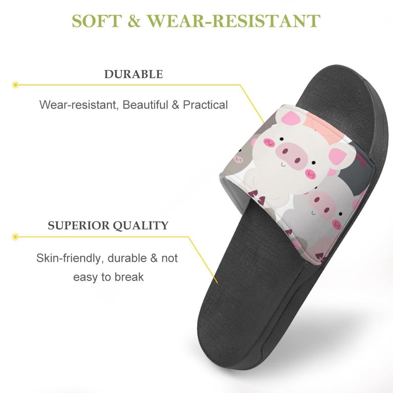 GZHJMY Stylish Slides for Women Men, Cute Cartoon Pig Soft