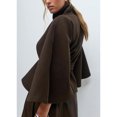 thumbnail image 6 of Wutalume Women's Fashion Solid Color Hooded Button Up Belted Trench Coat Jacket, Classic and Elegant Outerwear for Office and Casual Occasions,Coffee S, 6 of 6