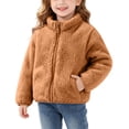 thumbnail image 2 of Mifsaly Boys Girls Fuzzy Fleece Jacket Full Zip Stand Collar Warm Winter Coat Kids Fall Winter Thermal Sherpa Outerwear with Pockets for School Outdoor, 2 of 9