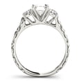 thumbnail image 2 of Earth Jewel 2.02 Ct Three Stone Emerald Cut Lab Created Diamond Ring - 14K White Gold Plated Vintage Filigree Style Engagement and Wedding Rings for Women Looking for Dazzling Designs, 2 of 2