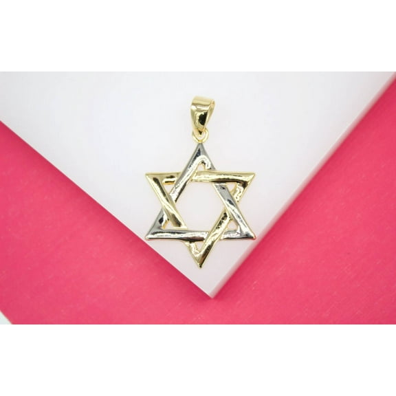 18K Gold Filled Two Toned Star of David Pendant