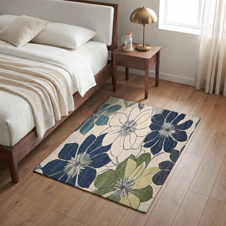 Large Soft Rug 2x3 Washable Area Rugs,Vintage Floral Texture Non-Slip Ultra Soft Rug ...