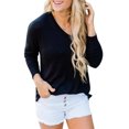 thumbnail image 4 of Rmogov Tops and Pants Activewear Set Women, V-neck Solid Color Shirt and Pants Two PC Black, 4 of 7