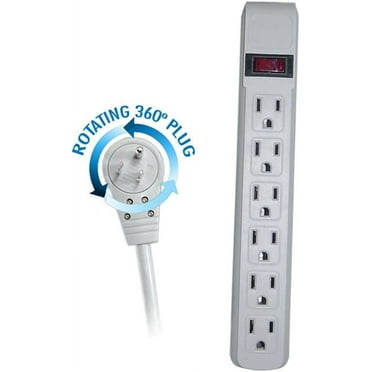 Cable Central LLC (10 Pack) Surge Protector, Flat Rotating Plug, 6 ...