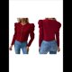 thumbnail image 3 of Chaqueta Corta de Larga para Mujer, con Cremallera, Abrigo, Ropa de Abrigo, Atuendo de Otoño, Chaquetones Rojo S, 3 of 7
