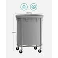 thumbnail image 5 of 45Gal Round Laundry Sorter Laundry Hamper with Wheels Rolling Laundry Cart with Removable Bag for Laundry Room Gray and Silver, 5 of 8