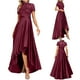 thumbnail image 1 of Puntoco Vestido De Encaje De Manga Corta Raglán Para Mujer Vestido Largo Vestido De Sirena Vestido De Manga Corta Con Cuello Redondo Burdeos Xl,Regalos Para Mujer Joven, 1 of 8