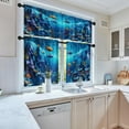 thumbnail image 2 of Sea Fish Kitchen Curtains Underwater World Window Curtains Valance and Tier Set 36 Inch, Blue Ocean Rod Pocket Short Tier Curtain, Summer Small Curtains for Kitchen Decor, 2 of 6