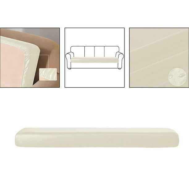 de asiento de sofá blanca, funda de sofá, funda de cojín, funda de almohada, funda de muebles, funda de silla impermeable, fácil de 4 plazas Yotijar Funda de cojín para sofá