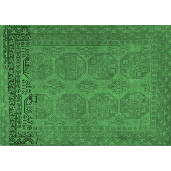 Ahgly Company Indoor Rectangle Persian Emerald Green Traditional Area Rugs, 5' x 8'