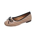 thumbnail image 3 of YOUYEDIAN Loafers for Women Fashion Low Block Heel Bow Deco Casual Diamond Quilted Flats Comfy Versatile Square Toe Dress Ballet Shoes, 3 of 5