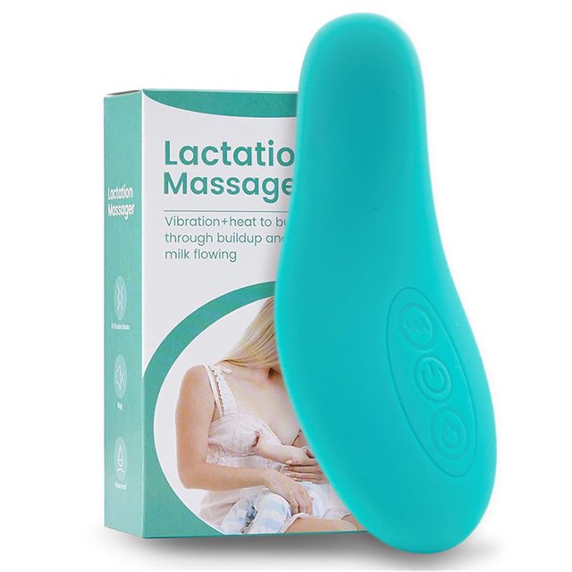 2 in 1 Warm Nursing Massager, Gentle Breast Massager for Breastfeeding, Heat + Vibration Adjusts Blocked Ducts, Improves Milk Circulation, Congestion