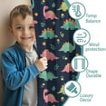 thumbnail image 3 of Blackout Kids Curtains,Dark Blue Colorful Dinosaur and Flower Pattern Childrens Insulated Curtains Set Of 2,Bedroom Essentials,Toddler Room Decor 42"x84", 3 of 5