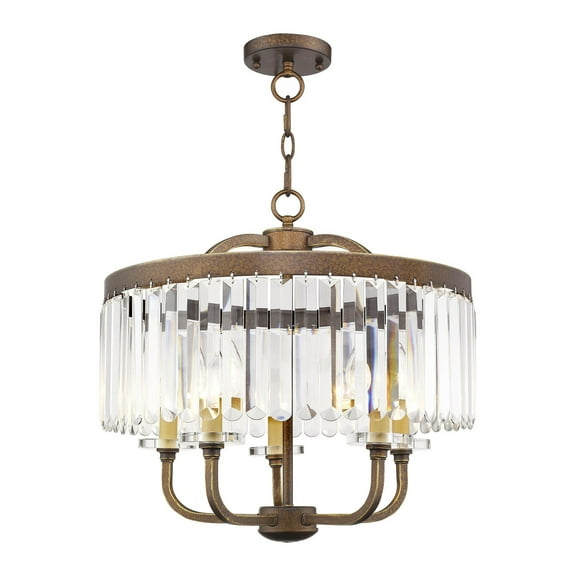 Livex Lighting Ashton Convertible Chandelier in Hand Painted Palacial Bronze