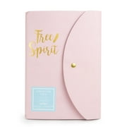 Creative You Pink Free Spirit Journal by Horizon Group USA, "Free Spirit" Gold Metallic Print on Soft Pleather Cover, Foldover Button Closure, 40 Blank White Sheets