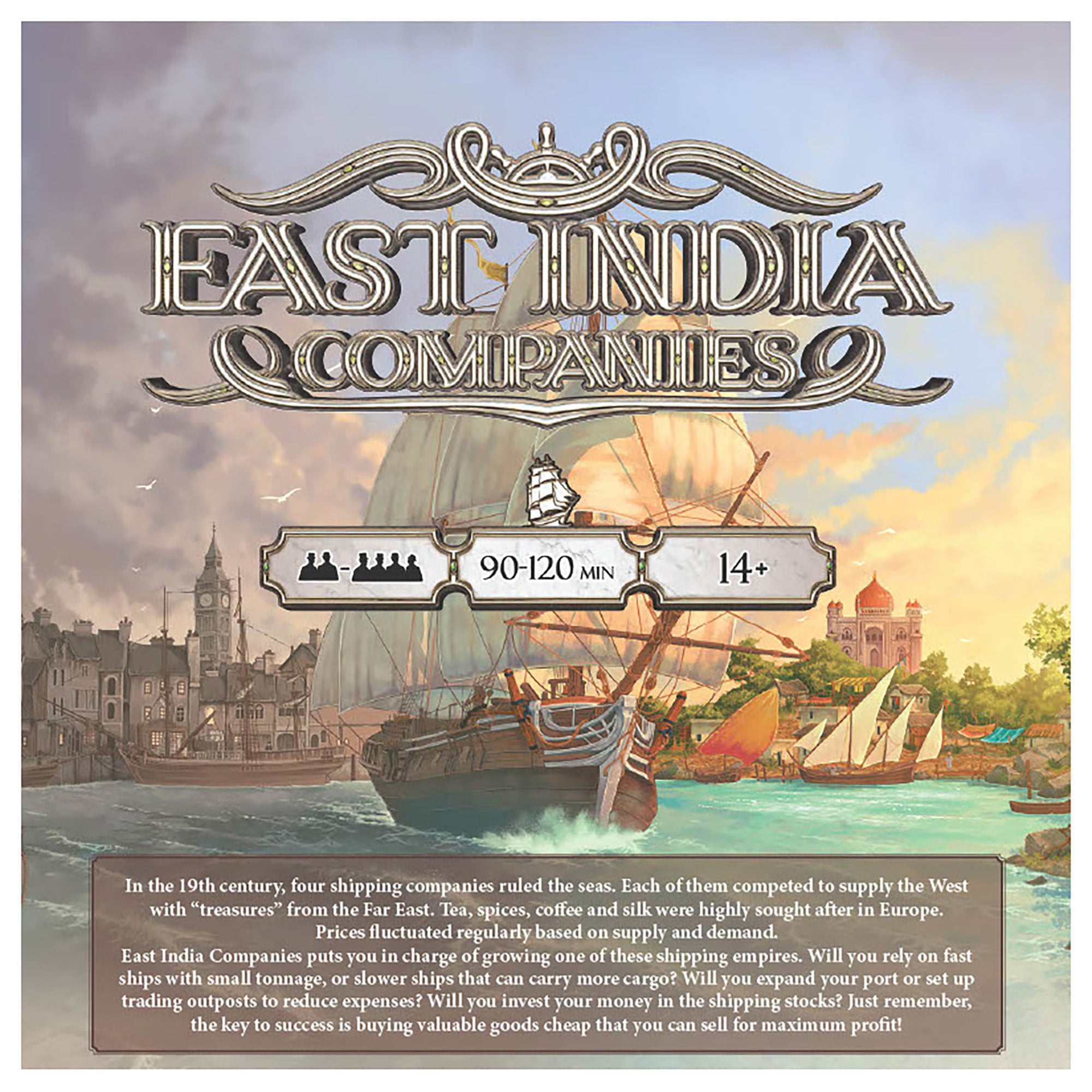 East India Companies - R&R Games, Strategy Board Game, High Seas Trading Company Game Set In The 19th Century, Buy Sell Grow Invest, Ages 14+, 2-4 Players, 90-120 Minute Game Play