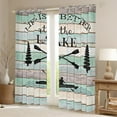 thumbnail image 2 of Lake House Curtains, Lake Paddle Decor Blackout Curtains 52"Wx63"L, Rustic Farmhouse Curtains & Drapes Lake Cabin Decor, Retro Wood Grain Window Curtains For Teens Adult Women Men, 2 Panels, 2 of 5