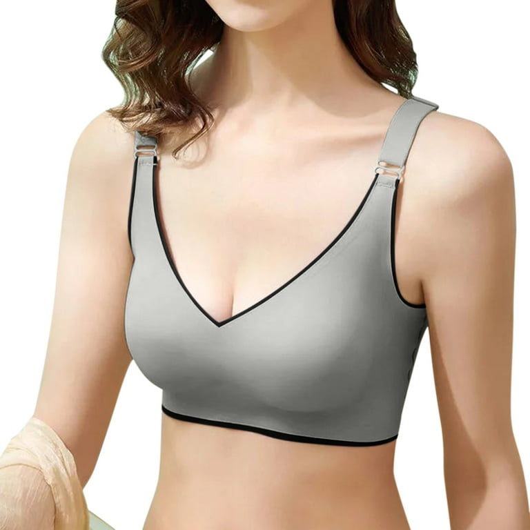 Womens Large Size Butterfly Beauty Back Wrap Breast Latex No Steel Ring Ice  Silk Sports Bra Gathering Wireless : : Clothing, Shoes 