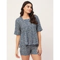 thumbnail image 3 of Moomaya Sleepwear, Printed Top & Shorts Lounge Set, 2 Piece Rayon Night Suit, 3 of 9