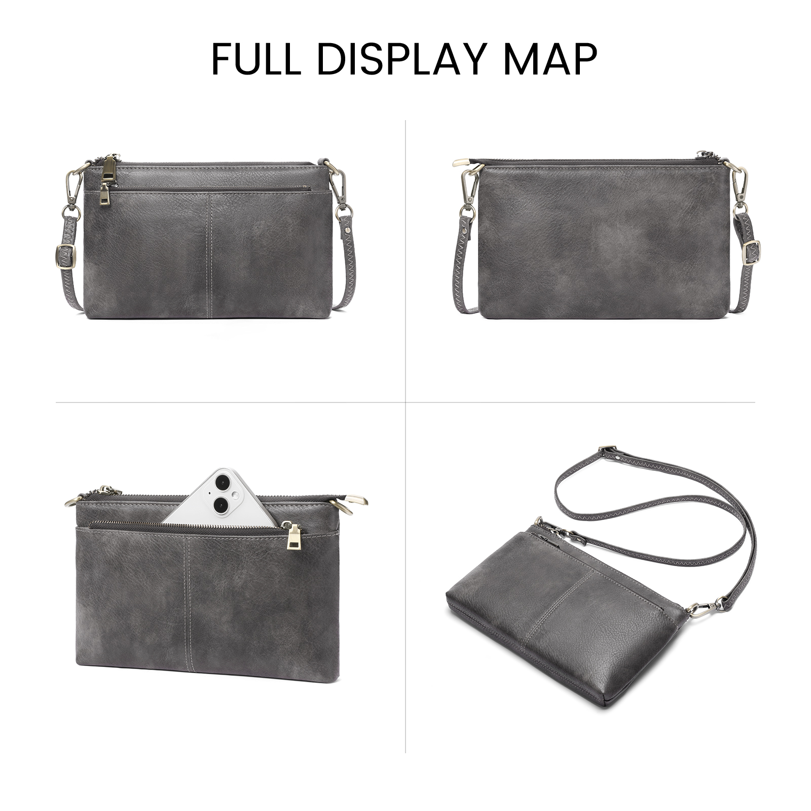 SENDEFN Small Crossbody Bags for Women Trendy Clutch Purse PU Leather Shoulder Bags with Adjustable Strap