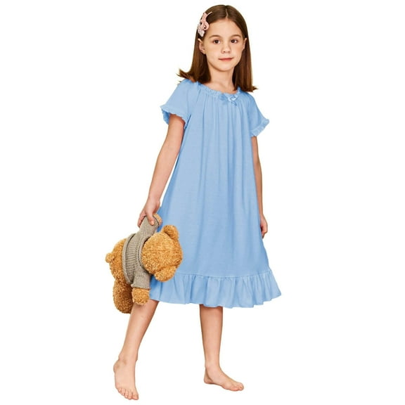 Arshiner Girls Sleepshirts Victorian Nightgown Short Pajama Night Gown Nightdress Sleeping Wear