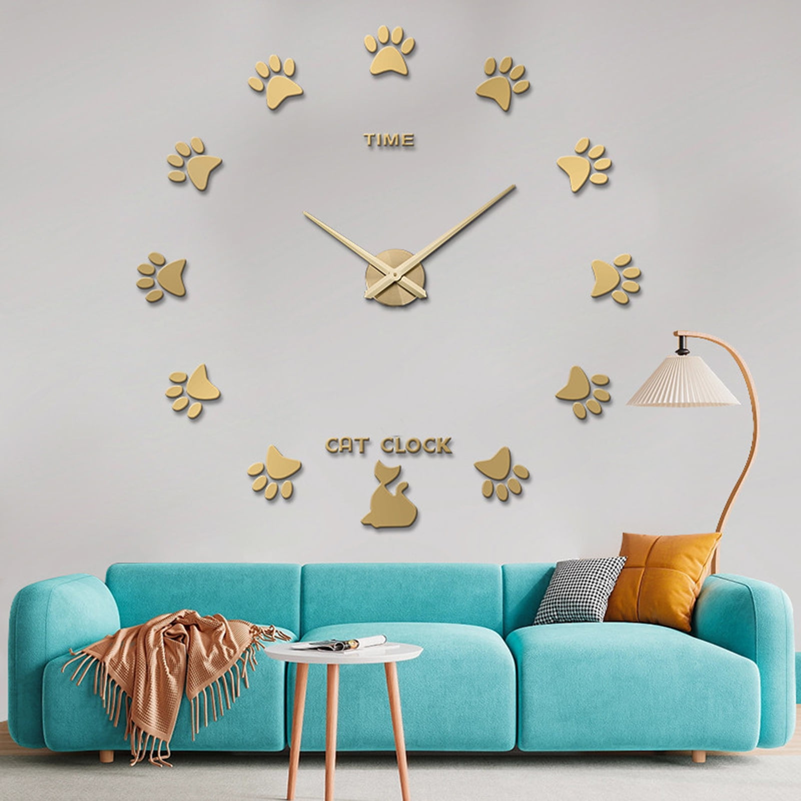 Cherryhome 3d Wall Clock Diy Kit Modern Frameless Design Easy Installation Acrylic Silent Clock