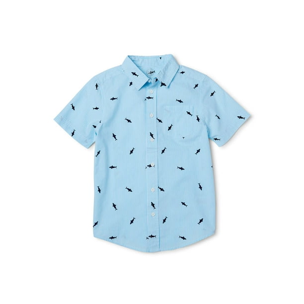 Wonder Nation - Wonder Nation Boys Short Sleeve Button Down Printed ...