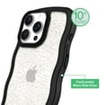 thumbnail image 3 of onn Wavy Grip Phone Case for iPhone 16 Pro Max - Black/Gold Glitter, 3 of 7