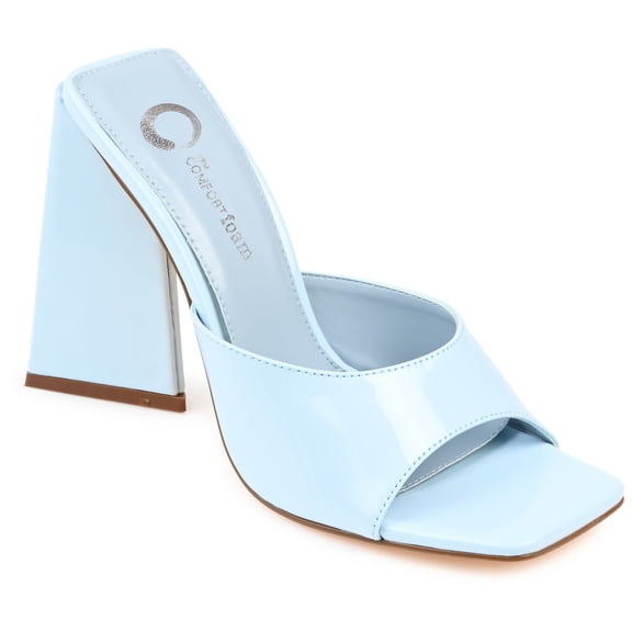 Journee Womens Kammali Open Square Toe Block Heel Sandals