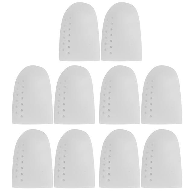 10 pares de protectores SEBS para el dedo gordo del pie, transpirables, para aliviar el dolor de ampollas, reutilizables, color blanco