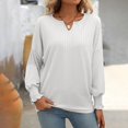 thumbnail image 5 of Scyoekwg Womens Long Sleeve Fall Tops V-Neck Lightweight Tunic Tops Vintage Fashion Loose Fall Clothes Solid Color Dressy Casual Blouses Tops(White,S), 5 of 6