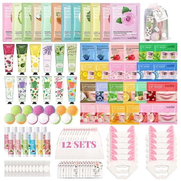 Set de artículos para fiestas de spa MUREND 120 unidades para niñas con cuidado de la piel