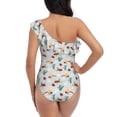 thumbnail image 5 of Sikiie Ragonfly And Ladybug Print Women One Piece Swimsuits Tummy Control One Shoulder Bathing Suits Ruffle Swimwear, From S to XXL-Small, 5 of 6