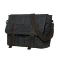 thumbnail image 2 of KAUKKO Canvas Vintage Messenger Bag Shoulder bag Leather Large Travel Crossbody bags for men women 14-inch Laptop, 2 of 8