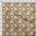 thumbnail image 4 of oneOone Cotton Jersey Brown Fabric Plants Cactus With Flowers Dress Material Fabric Print Fabric By The Yard 58 Inch Wide, 4 of 4
