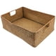 thumbnail image 4 of Cesta de almacenamiento retro de algas tejida a mano, rectangular, para guardar artículos diversos, para el hogar, ropa, 39 x 29 x 13 cm (XL, amarilla), 4 of 8