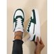thumbnail image 1 of Ladies' Lace-up Casual Sports Sneakers, White Lightweight Street Fashionable And Simple Skateboard Shoes For Women, 1 of 4