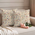 thumbnail image 2 of 2 Pack Outdoor Waterproof Throw Pillow Covers,Vintage Country Wildflower Floral Decorative Square Patio Pillowcases for Chair Couch Sofa 16x16in, 2 of 9