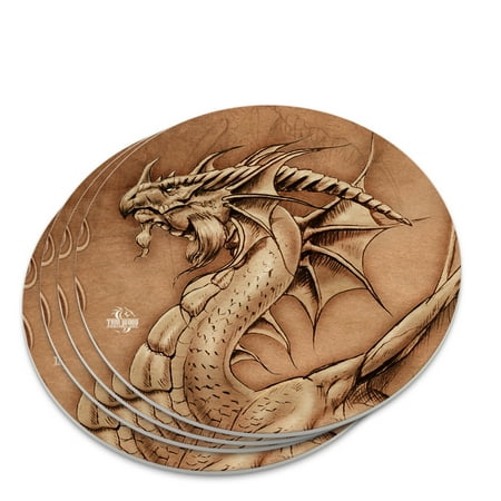 

Dragon Parchment Fantasy Novelty Coaster Set