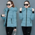 thumbnail image 4 of Giftesty Women's Fall Winter Warm Cotton Padded Solid Color Removable Hood Long Sleeve With Pockets Casual Jacket Outerwear for Daily Wear, 4 of 7