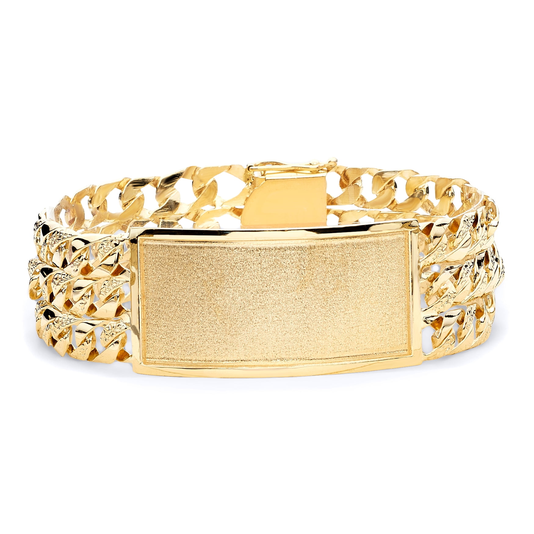 ZIVOM Stainless Steel Rubber Gold Black ID Wrist Band Bracelet For Men