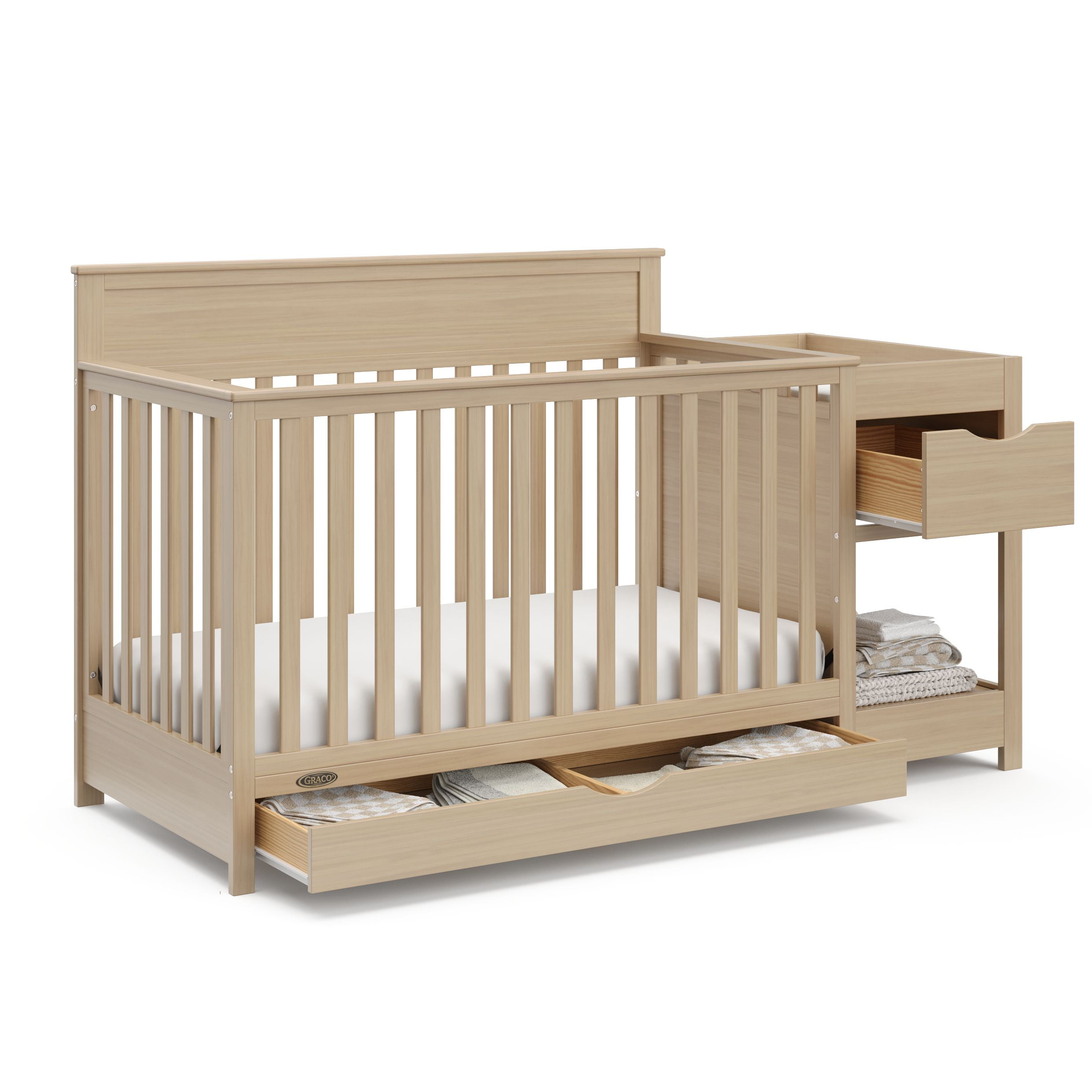 Graco Shiloh Convertible Baby Crib and Changer, Driftwood