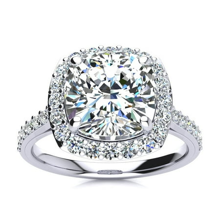 Superjeweler Custom 18k White Gold 3 1 2 Carat Cushion Cut