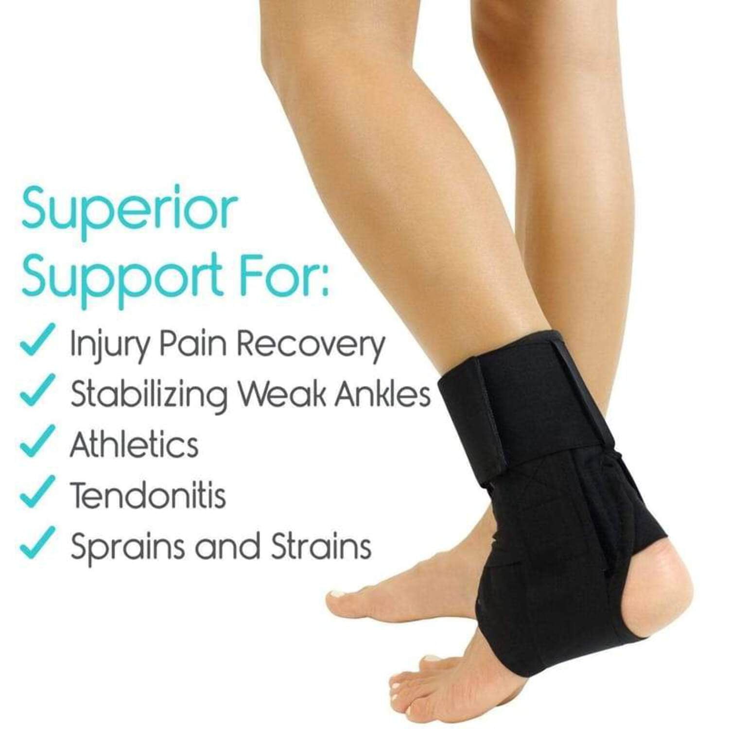 Vive Lace Up Ankle Brace - Adjustable Foot Support Stabilizer, Women & Men